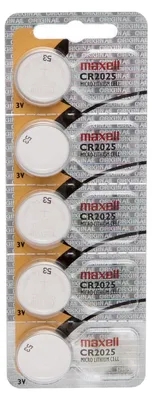 Produktbild von 5x Knopfzellenbatterie Typ: CR 2025 - Li (Lithium) 5 Stück [18741]