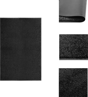Image de vidaXL Tapis de sol Lavable Noir 120x180 cm - Tapis de sol