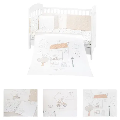 Produktbild von Kikkaboo Babybettwäsche My Teddy 6-teilig Decke 135 x 95 cm Kissen 45 x 35 cm weiß