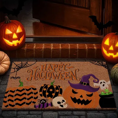 Halloween-Deurmat Kokosfaser Kürbis 42x76 cm