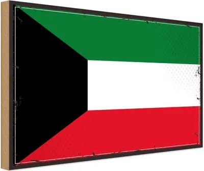 Produktbild von vianmo Holzschild 20x30 cm Kuwaits Kuwait Flagge Fahne Wappen