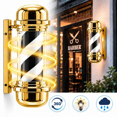 Produktbild von Barber Pole LED Friseursäule Barberstange Leuchtreklame Friseursalon 68cm