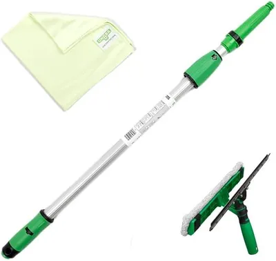 Produktbild von Fensterreinigungs-Set 1,25 m (inkl. Fensterwischer, Verlängerungsstange, Mikrofasertücher, streifenfreie Reinigung) AK131