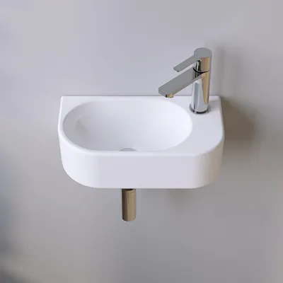 Produktbild von AQUABATOS Waschbecken 40 x 21.5 x 10.5 cm,Aufsatzwaschbecken Hängewaschbecken Wandmontage Keramik Handwaschbecken