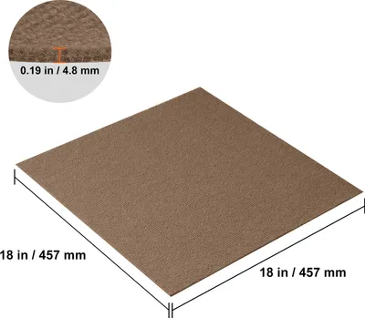 Obrázok produktu pre SucceBuy 18 "x18" odlepte a nalepte kobercové dlaždice, samolepiace, mäkké polstrované štvorce, jednoduchá inštalácia, DIY pre spálňu, obývaciu izbu, vnútorné a vonkajšie - tmavohnedé