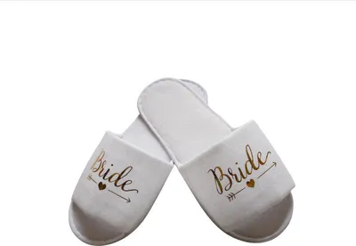 Produktbild von INF Braut Hausschuhe für Hochzeitsparty, Vliesstoff, 26cm, 1 Paar