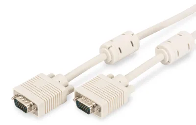 Zdjęcie produktu dla Digitus Kabel przyłączeniowy do monitora VGA, 1,8 m, VGA (D-Sub), VGA (D-Sub), Beżowy, Nikiel, Miedź