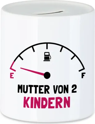Produktbild von Mutter von 2 Kindern Spardose  Lustig Energielos Tank ist Leer Spruch Geschenk Zweifache Mutter