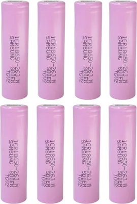 Produktbild von Trade-Shop 8x Samsung ICR18650-26J ICR1865026F ICR1865026H Lithium-Ion Akku Industrie-Zelle 2600mAh 3,6V/3,7V 5,2A Entladestrom Flat-Top Flach
