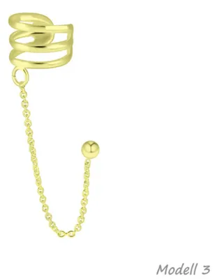 Produktbild von Ohrklemme Silber 925 gold: Ear Cuff Ohrring ohne Loch tragbar Modell 3