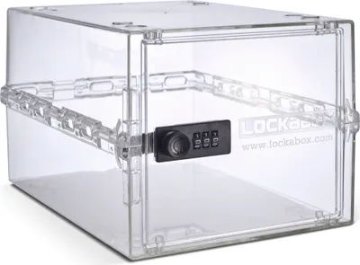 Produktbild von Lockabox One™ Abschließbarer Medikamentenschrank - Aufbewahrungsbox mit Zahlenschloss - Kristall