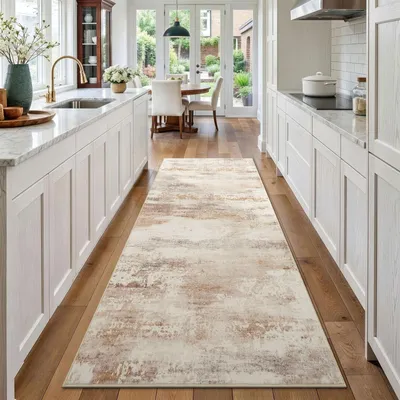 Immagine prodotto di Tappeto moderno astratto - Beige, 60 x 180 cm