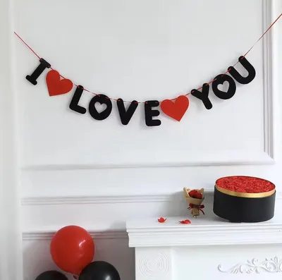 Produktbild von CHPN – Girlande „I Love you“ – Valentinstagsgirlande – „I Love You“ – Valentinstag – Girlande für Sie/Ihn – Herzgirlande – Liebesgirlande – Valentinstag – DIY-Girlande – 3M