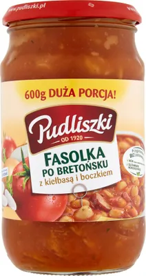 Zdjęcie produktu dla Pudliszki Fasolka Po Bretońsku Z Kiełbasą I Boczkiem 600 G