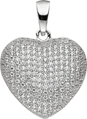 Produktbild von JOBO Anhänger Herz 925 Sterling Silber mit Zirkonia Herzanhänger Silberanhänger