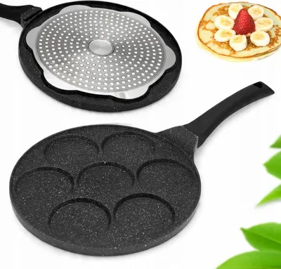 Zdjęcie produktu dla Patelnia do Jajek i Racuchów Nieprzywierająca 26cm Indukcja Gaz Marmurek 7 Otworów