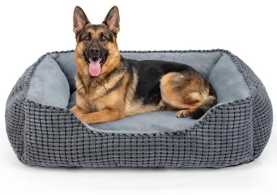 Immagine prodotto di Cuccia per cani, forma rettangolare - 106x80x23 cm, colore grigio - Realizzata in poliestere lavabile - Grande dimensione