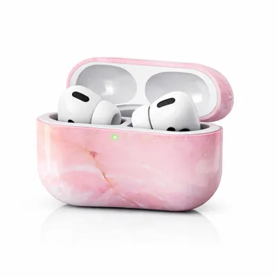 Produktbild von Hülle für Apple AirPods Pro 1 & 2 Generation Schutzhülle Case Marmor Design stoßfest kratzfest hochwertig passgenau mit Ladekabelöffnung - Pink Marmor