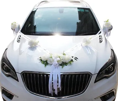 Hochzeitsauto Dekoration mit Rosen und Blumen - Elegante Girlande für Brautpaar und Hochzeitsauto