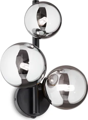 Produktbild von Ideal lux PERLAGE AP3 Wandleuchte mit G9 Fassungen Struktur Schwarz mit integriertem Lichtschalter