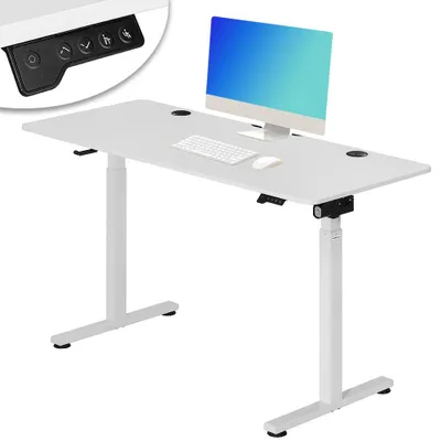 Immagine prodotto di Scrivania Elettrica Regolabile Altezza 140x60x72-117 cm Bianca