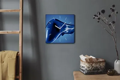 Produktbild von Coloray Hodiny Unikátní 30x30 cm  Tiché hodiny Pro obývací pokoj a kuchyň Nástěnné hodiny Plátno Bílé ručičky hodin - vlny
