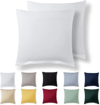 Image de Housse de coussin 50 x 50 cm (lot de 2) - blanc - 100% coton jersey - Housse de coussin pour coussin 50 x 50 cm, housses de couette en jersey