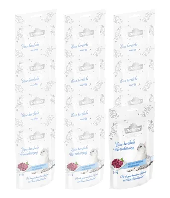 Produktbild von Dehner Premium Lovely Katzenfutter, Nassfutter getreidefrei / zuckerfrei, für ausgewachsene Katzen, Ente / Katzenminze, 12 x 50 g Beutel (600 g)