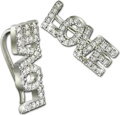 Produktbild von SilberDream Ohrringe Ear Cuff LOVE Zirkonia Damen 925 Silber Ohrklemme GSO501W