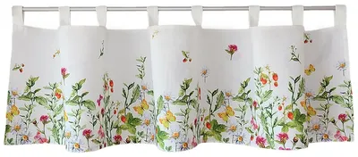 Produktbild von Scheiben-Gardine Landhaus-Stil Blumen Frühling Sommer 150 x 30 cm