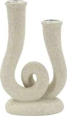 Produktbild von Mauro Ferretti Kerzenhalter Stons creme 12x7x20 cm