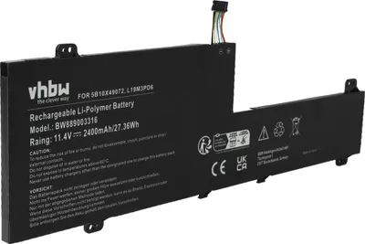 Produktbild von vhbw Akku kompatibel mit Lenovo IdeaPad Flex 5-14IIL05 81X100F2AU, Flex 5-14IIL05 81X100CTAU Notebook (2400 mAh, 11,4 V, Li-Polymer)