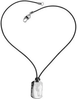Produktbild von Guess Herrenkette Metall Leder Silber Schwarz 40cm - UMN81007