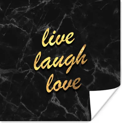Produktbild von MuchoWow® Poster Zitat - Liebe - Marmor - Gold 75x75 cm - Wand Dekoration