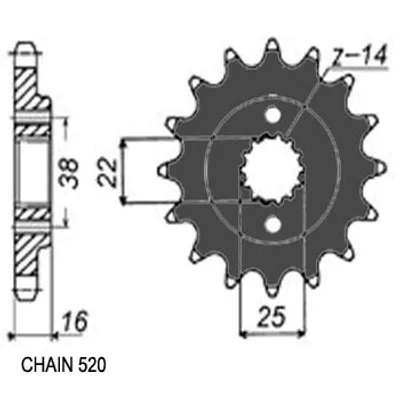 Produktbild von SUNSTAR Kettenritzel 381-15 Vorne für DUCATI MOTORCYCLES MONSTER Stahl
