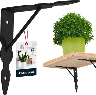 Produktbild von KOTARBAU® Regalwinkel Schwarz Metall Stahl 150x150 mm Regalträger Metall Regalhalterung Schwarz Regal Winkel Regalhalterung Wand Regalhalter Winkel für Regal Wandhalterung Regal Winkel
