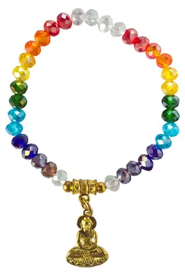 Produktbild von Tikra "Buddha Rainbow" Kristallglasperlen/Messing 6cm
