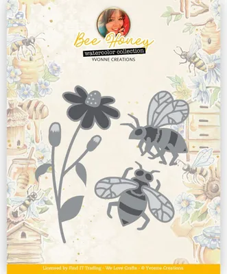 Produktbild von Stanzschablone - Yvonne Creations - Bee Honey - Bienen