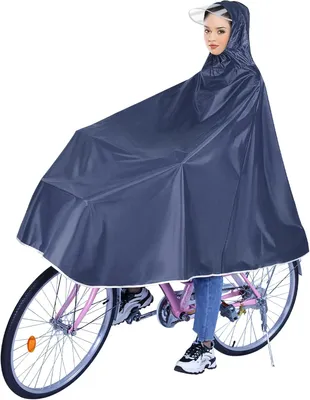 Productafbeelding van Fietsregenponcho, waterdicht, lichtgewicht, met capuchon, voor fietsen