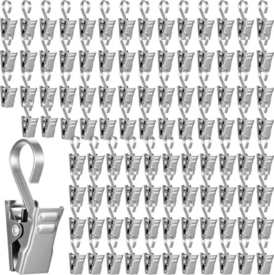Produktbild von Duschvorhang Clips mit Haken 110 Stück, Edelstahl, für Badezimmer