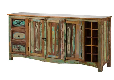 Image de MASSIVMOEBEL24 | Buffet 193x45 Bois de récupération laqué Multicolore NATURE OF SPIRIT #15