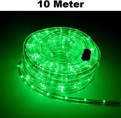 Produktbild von Trade-Shop LED Lichtschlauch Komplett Set mit Zubehör Lichterkette Beleuchtung Grün 10 Meter F3 LED für Drinnen/Draußen Weihnachten Beleuchtung Dekoration Lichterschlauch