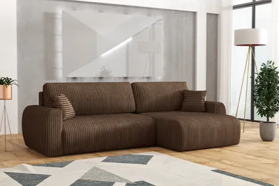 Produktbild von Emoebel24 Ecksofa mit Schlaffunktion und Bettkasten, Sofa L-form 280x142x87 cm Dorato Braun