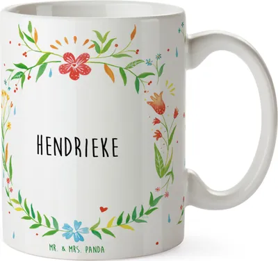 Produktbild von Mr. & Mrs. Panda Tasse Hendrieke - Geschenk, Bedruckte, Kaffeetasse, Pott, Becher, mit Spruch, Motiv