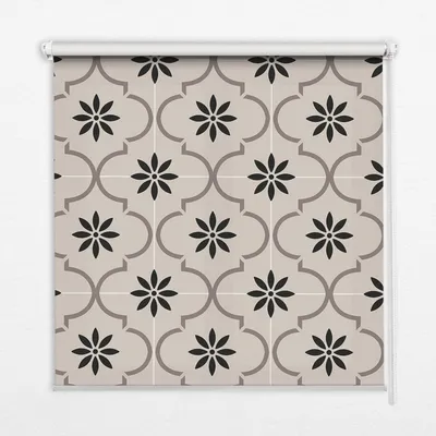 Produktbild von Seitenzug-Rollo Fensterrollo Jalousie - Lichtdurchlässig Springrollos - 90x180 cm - Marokkanische Fliese Blumenform