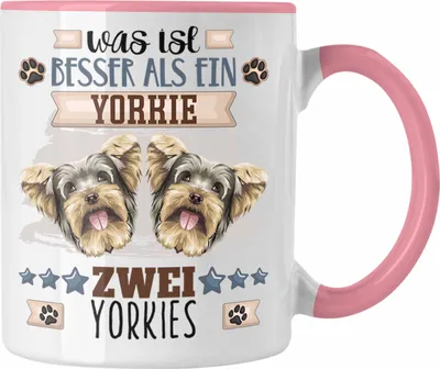 Produktbild von Trendation - Yorkie Besitzer Tasse Geschenk Lustiger Spruch Geschenkidee Was Ist Besser Als Ein Yorkie (Rosa)