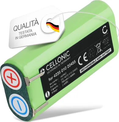 Immagine prodotto di CELLONIC 1x Batteria per Spazzolino Elettrico Compatibile con WATERPIK , WP-900, Compatibile con Philips Sonicare HX6220, 4235 010 20455 – (700mAh , 2.4V)