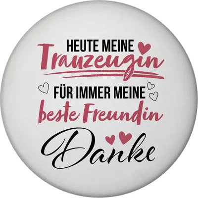 Produktbild von Trauzeugin Magnet rund mit Flaschenöffner rund mit Spruch Heute Trauzeugin ewig