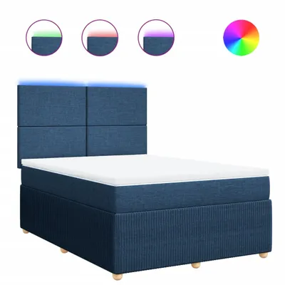 Produktbild von Boxspringbett mit Matratze Blau 160x200 cm Stoff