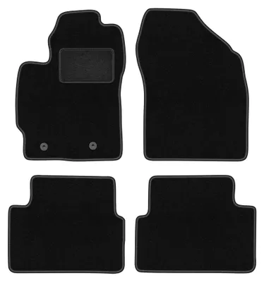 Produktbild von Velours-Fußmatten für Toyota Auris I 2007-2012 (Schrägheck) – 4-tlg, Schwarz, passgenau – Wielganizator LUX